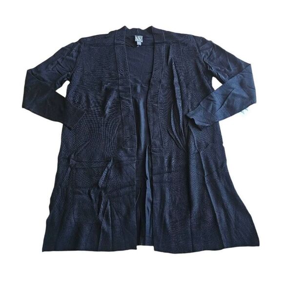 Worthington womens Sz M black open split sides  cardigan - Picture 4 of 8